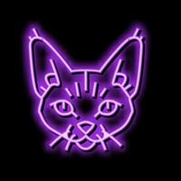 devon rex katt söt sällskapsdjur neon glöd ikon illustration vektor