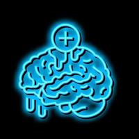 Gehirn bluten Stillstand Neon- glühen Symbol Illustration vektor