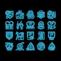 Gesundheit Sicherheit Umgebung hse Neon- glühen Symbol Illustration vektor