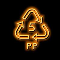 pp Recycling Plastik Produkt Neon- glühen Symbol Illustration vektor