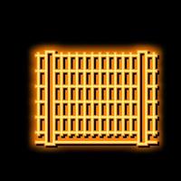 barriär staket neon glöd ikon illustration vektor