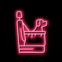 Tasche zum Hund Transport im Auto Neon- glühen Symbol Illustration vektor