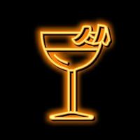 vesper cocktail glas dryck neon glöd ikon illustration vektor