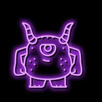 cool Monster- Außerirdischer Neon- glühen Symbol Illustration vektor