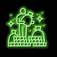 Mensch finanziell Reichtum Neon- glühen Symbol Illustration vektor