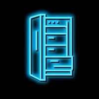 Gefrierschrank Ausrüstung Neon- glühen Symbol Illustration vektor