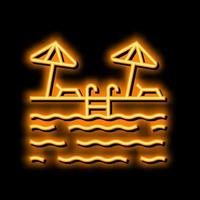 Schwimmbad ruhen Neon- glühen Symbol Illustration vektor