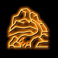 Berg Fluss Neon- glühen Symbol Illustration vektor