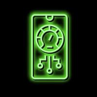 Telefon optimieren App Neon- glühen Symbol Illustration vektor