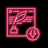 Schreiben Beschreibung Neon- glühen Symbol Illustration vektor