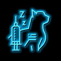 Anästhesie Katze Neon- glühen Symbol Illustration vektor