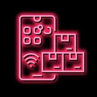 Telefon liefern Kette Verwaltung Neon- glühen Symbol Illustration vektor