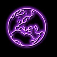 Europa Erde Planet Karte Neon- glühen Symbol Illustration vektor