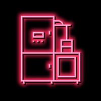 Schokolade Fabrik Maschine Neon- glühen Symbol Illustration vektor