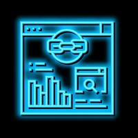 Webseite Verknüpfung Analytik Neon- glühen Symbol Illustration vektor