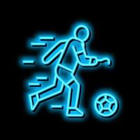 Fußball Fußball spielen behindert Athlet Neon- glühen Symbol Illustration vektor