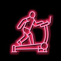 Laufband Sport Ausrüstung Neon- glühen Symbol Illustration vektor