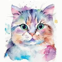 Aquarell süß Katze vektor