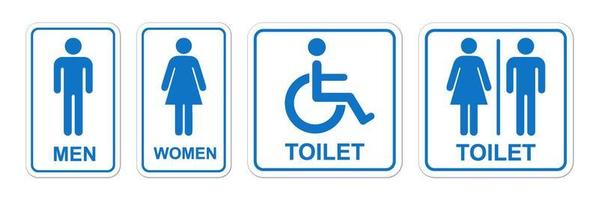 Toilette Zeichen druckbar Öffentlichkeit Zeichen Symbol Mann Frau Toilette einfach Design Silhouette Illustration vektor