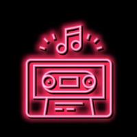 Audio- leiten Kassette Neon- glühen Symbol Illustration vektor