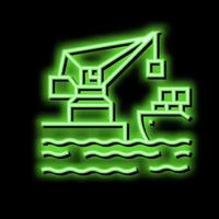 Kran Hafen Neon- glühen Symbol Illustration vektor