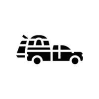 Auto Tourist Zelt Ferien Glyphe Symbol Vektor Illustration