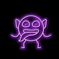 Gesicht Monster- komisch Neon- glühen Symbol Illustration vektor