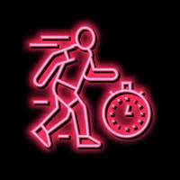 Lauf auf Zeit Neon- glühen Symbol Illustration vektor