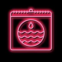 värld vatten dag neon glöd ikon illustration vektor
