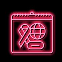 värld AIDS dag neon glöd ikon illustration vektor