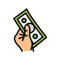 Zahlung Geld Hand Farbe Symbol Vektor Illustration