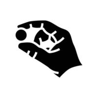 spara mynt hand glyf ikon vektor illustration