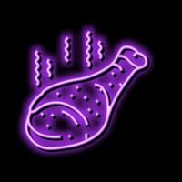 heiß Hähnchen gebraten Neon- glühen Symbol Illustration vektor