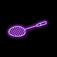 Schläger Spiel Badminton Neon- glühen Symbol Illustration vektor