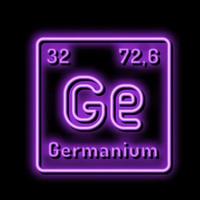germanium kemisk element neon glöd ikon illustration vektor