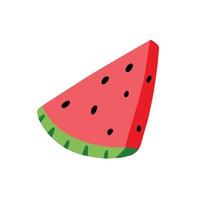Scheibe von Wassermelone Karikatur. Vektor Essen Obst isoliert auf Weiß Hintergrund