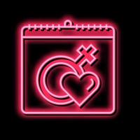 International Frauen Tag Neon- glühen Symbol Illustration vektor