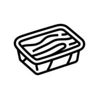 Sahne Käse Essen Scheibe Linie Symbol Vektor Illustration