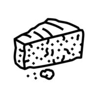 Gorgonzola Käse Essen Scheibe Linie Symbol Vektor Illustration