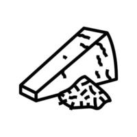 Parmesan Käse Essen Scheibe Linie Symbol Vektor Illustration