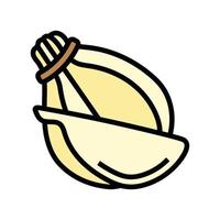 Provolone Käse Essen Scheibe Farbe Symbol Vektor Illustration