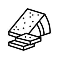 schwer Käse Essen Scheibe Linie Symbol Vektor Illustration