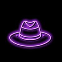 panama hatt keps neon glöd ikon illustration vektor