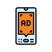 mobil reklam Färg ikon vektor illustration