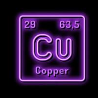 Kupfer chemisch Element Neon- glühen Symbol Illustration vektor