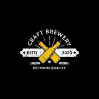 hantverk bryggeri logotyp mall, årgång öl företag logotyp illustration vektor