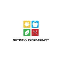 nahrhaft Frühstück Logo Designs Vorlage, gesund Logo Inspirationen vektor