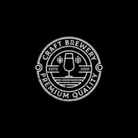 årgång hantverk bryggeri logotyp märke, bäst för mat och drycker företag logotyp mall vektor