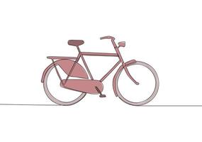 enda kontinuerlig linje teckning av gammal klassisk sportbil cykel. årgång cykel begrepp. ett linje dra design vektor illustration