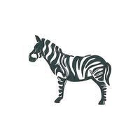 einzelne durchgehende Strichzeichnung der eleganten Zebra-Firmenlogo-Identität. Pferd mit Streifensäugetier-Tierkonzept für Nationalpark-Safari-Zoo-Maskottchen. trendige Grafikdesignillustration mit einer Linie zeichnen vektor